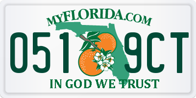 FL license plate 0519CT