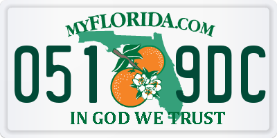 FL license plate 0519DC