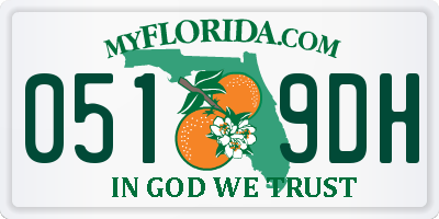 FL license plate 0519DH