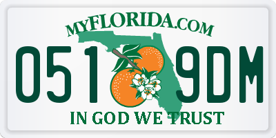 FL license plate 0519DM