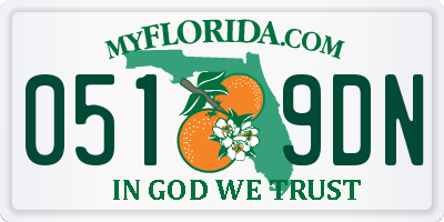 FL license plate 0519DN