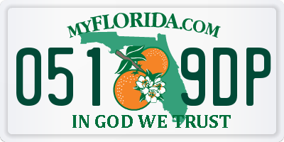 FL license plate 0519DP