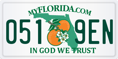 FL license plate 0519EN