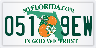 FL license plate 0519EW
