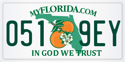 FL license plate 0519EY