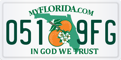 FL license plate 0519FG