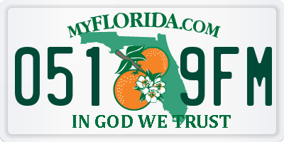 FL license plate 0519FM