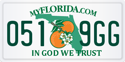 FL license plate 0519GG