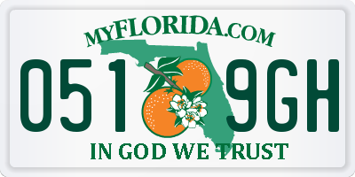 FL license plate 0519GH