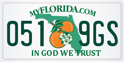 FL license plate 0519GS