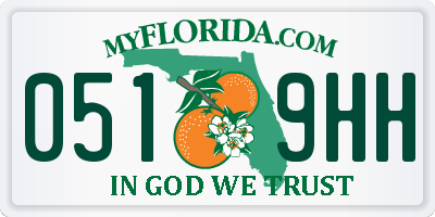 FL license plate 0519HH