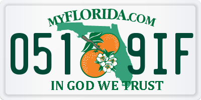 FL license plate 0519IF