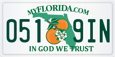 FL license plate 0519IN