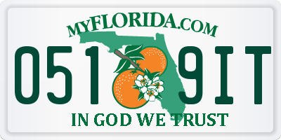 FL license plate 0519IT