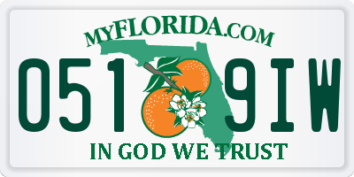 FL license plate 0519IW