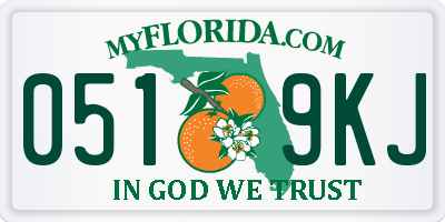 FL license plate 0519KJ