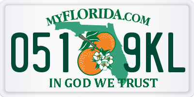 FL license plate 0519KL