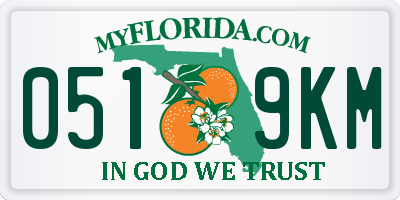 FL license plate 0519KM