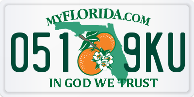 FL license plate 0519KU