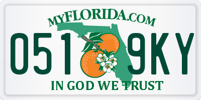 FL license plate 0519KY