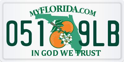 FL license plate 0519LB