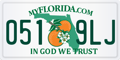 FL license plate 0519LJ