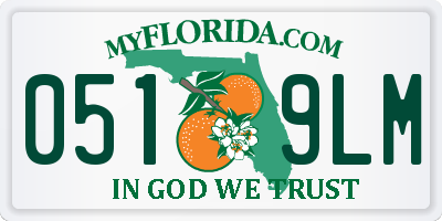 FL license plate 0519LM