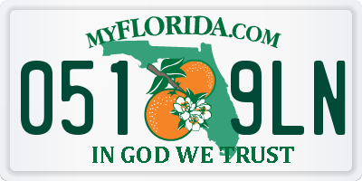 FL license plate 0519LN