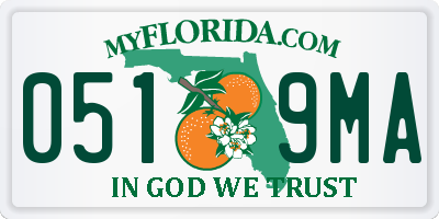 FL license plate 0519MA