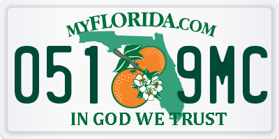 FL license plate 0519MC