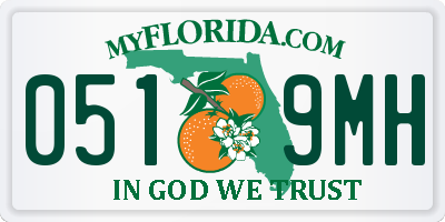 FL license plate 0519MH