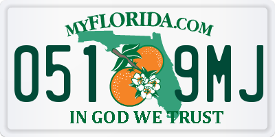 FL license plate 0519MJ