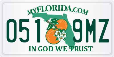 FL license plate 0519MZ