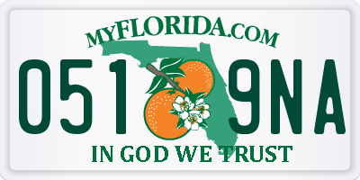 FL license plate 0519NA