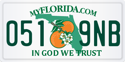 FL license plate 0519NB