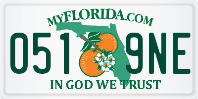 FL license plate 0519NE