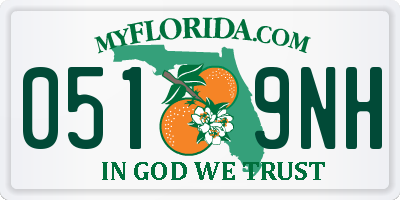 FL license plate 0519NH