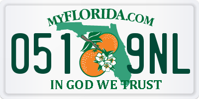 FL license plate 0519NL