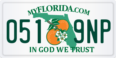 FL license plate 0519NP