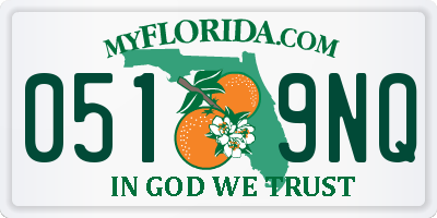 FL license plate 0519NQ