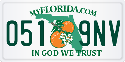 FL license plate 0519NV