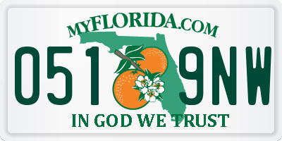 FL license plate 0519NW