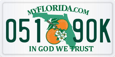 FL license plate 0519OK