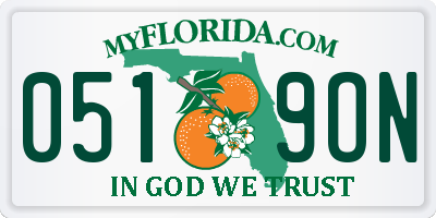 FL license plate 0519ON