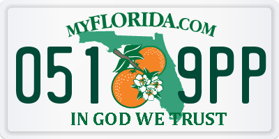 FL license plate 0519PP