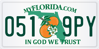 FL license plate 0519PY