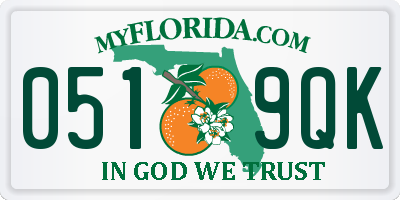 FL license plate 0519QK