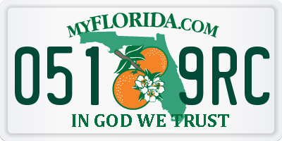 FL license plate 0519RC