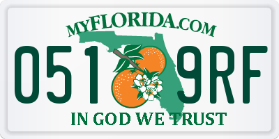 FL license plate 0519RF