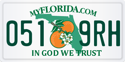 FL license plate 0519RH